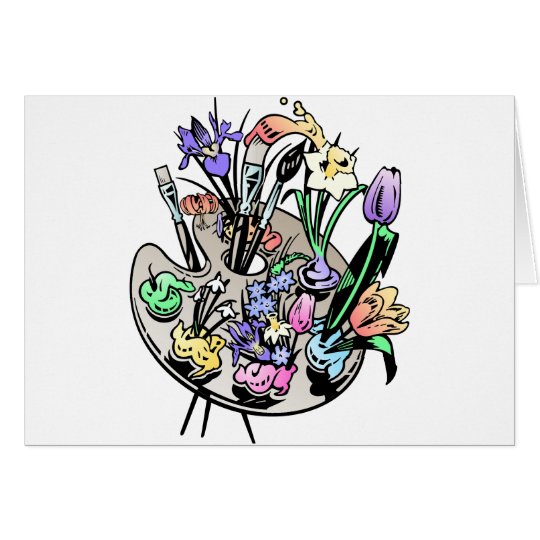 FLowers and Artist Palette Card
