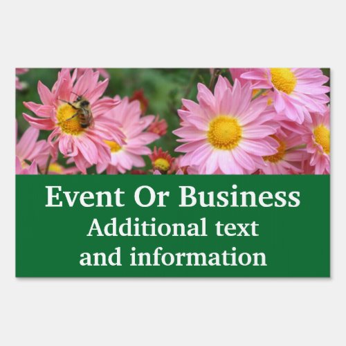 Flowers And Bee Business Or Event Sign