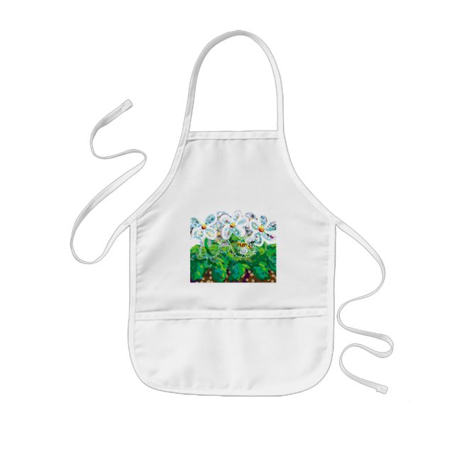 flowers and bee kids' apron (Front)