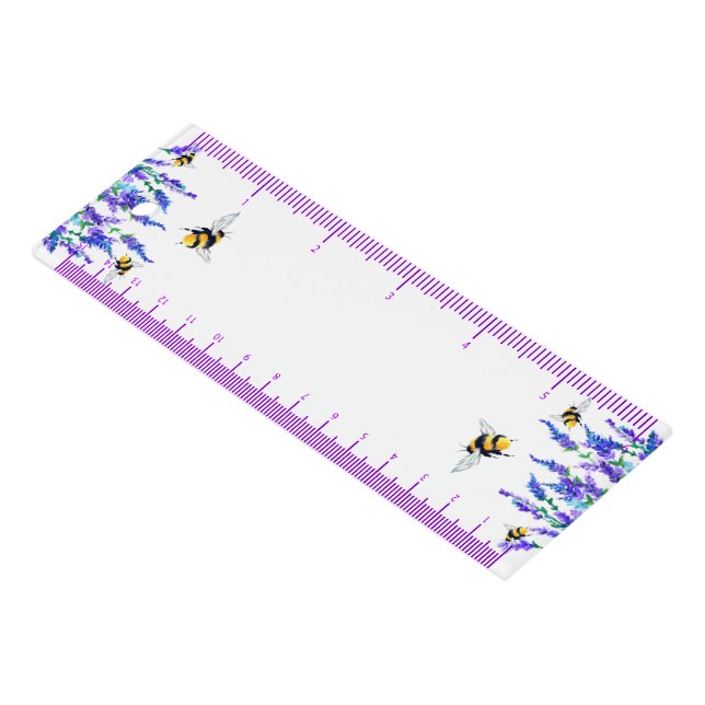 Flowers and Bee Ruler (Angled)