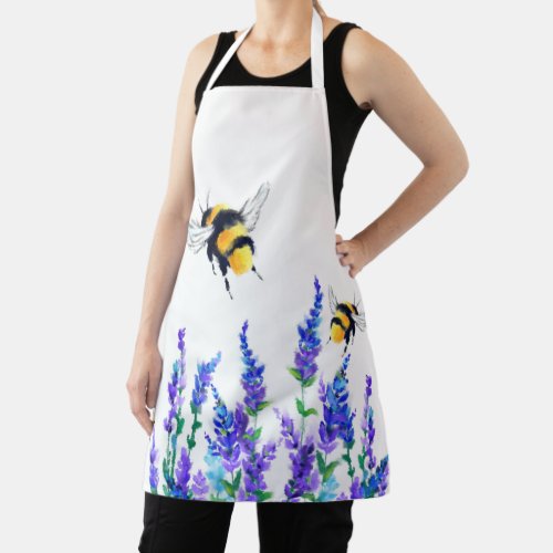 Flowers and Bees Apron _ Custom Colors