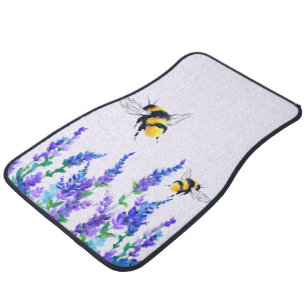 Flowers and Bees Car Floor Mat