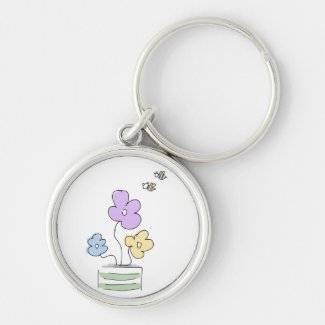 Flowers and Bees Doddle Keychain
