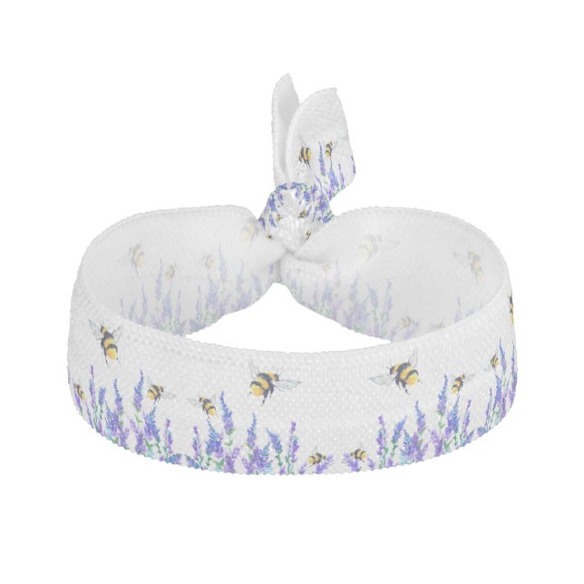 Flowers and Bees Elastic Hair Tie (Front)