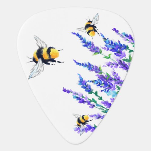 Flowers and Bees Flying Guitar Pick