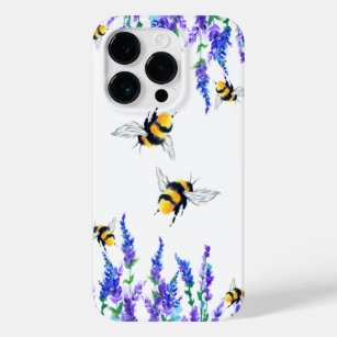Flowers and Bees Flying iPhone Case Spring