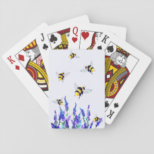Flowers and Bees Flying Playing Cards Spring
