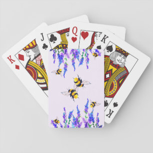 Flowers and Bees Flying Playing Cards Spring