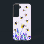 Flowers and Bees Flying Samsung Galaxy Case Gift<br><div class="desc">Beautiful Spring Flowers and Bees Flying - Drawing Nature Sweet Honey Bee - Choose / Add Your Favorite Text / Color - Make Your Unique Gift - Resize and move or remove and add elements / image with customization tool ! - Drawing and Design by MIGNED. You can also transfer...</div>