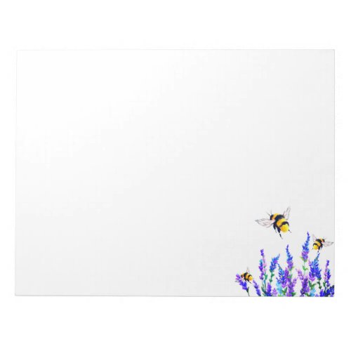 Flowers and Bees Flying Spring Notepad