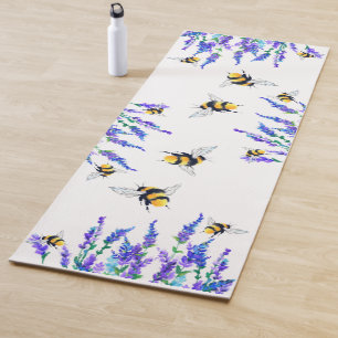 Flowers and Bees Flying Yoga Mat