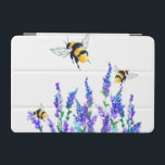 Flowers and Bees iPad Air Cover<br><div class="desc">iPad Covers with Beautiful Spring Flowers and Bees Flying - Drawing Nature Sweet Honey Bee - Choose / Add Your Favorite Text / Color - Make Your Unique iPad Cases Gift - Resize and move or remove and add elements with customization tool ! - Drawing and Design by MIGNED. You...</div>