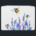 Flowers and Bees iPad Air Cover<br><div class="desc">iPad Covers with Beautiful Spring Flowers and Bees Flying - Drawing Nature Sweet Honey Bee - Choose / Add Your Favorite Text / Color - Make Your Unique iPad Cases Gift - Resize and move or remove and add elements with customization tool ! - Drawing and Design by MIGNED. You...</div>