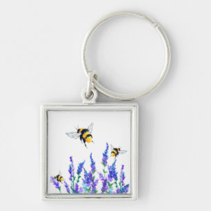 Flowers and Bees Keychain Spring