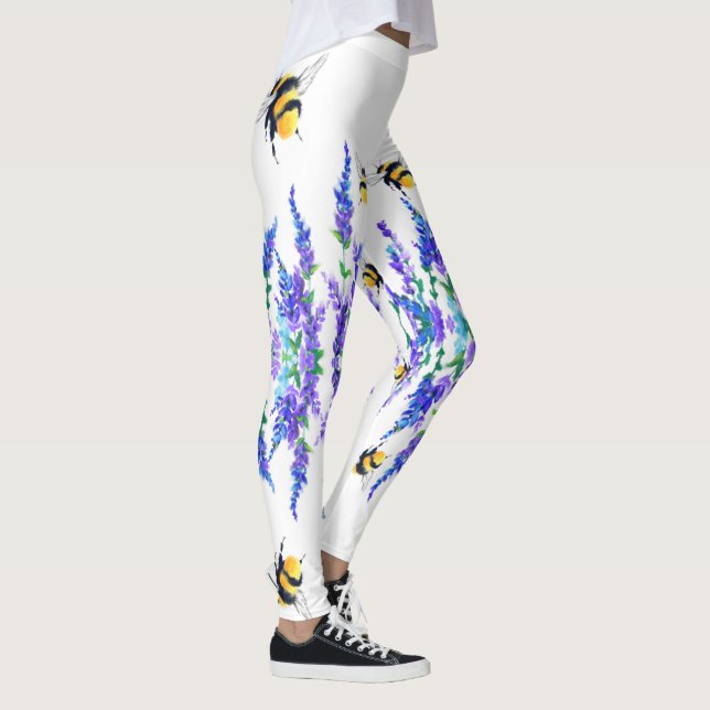 Flowers and Bees Leggings Fresh Spring (Right)