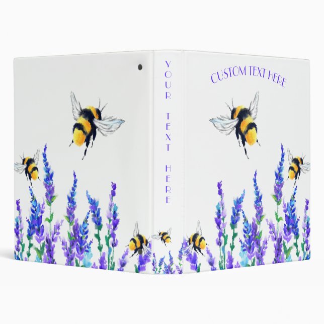 Flowers and Bees Personalized Your Text Binder (Background)