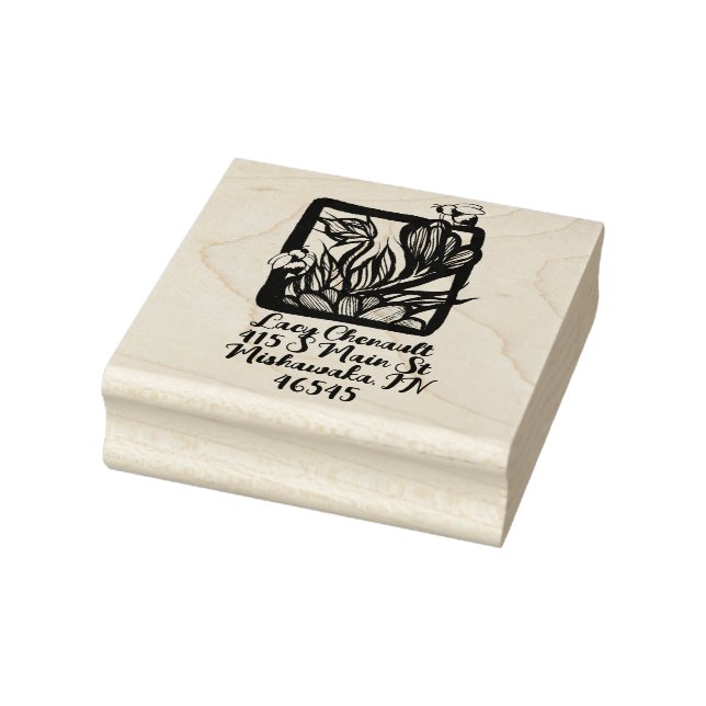 Flowers and Bees Pollinators Garden                Rubber Stamp (Stamp)