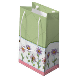 Flowers and Bees Small Gift Bag