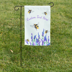 Flowers and Bees Spring Garden Flag - Your Text