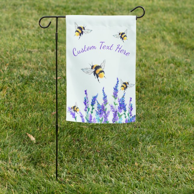 Flowers and Bees Spring Garden Flag - Your Text  (In SItu)