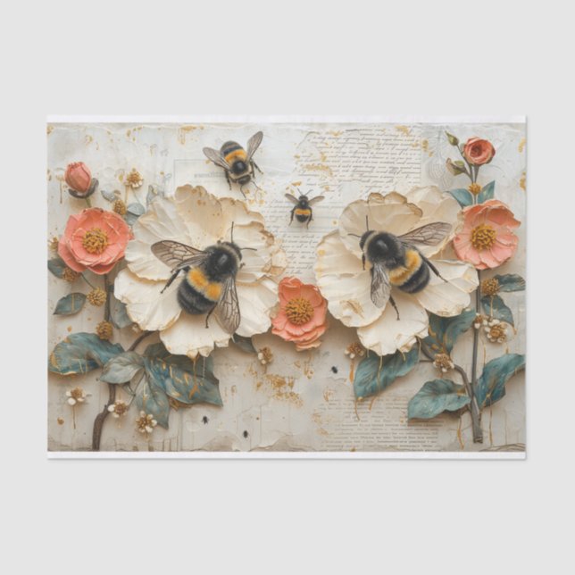 Flowers and Bees  Tissue Paper (Front)