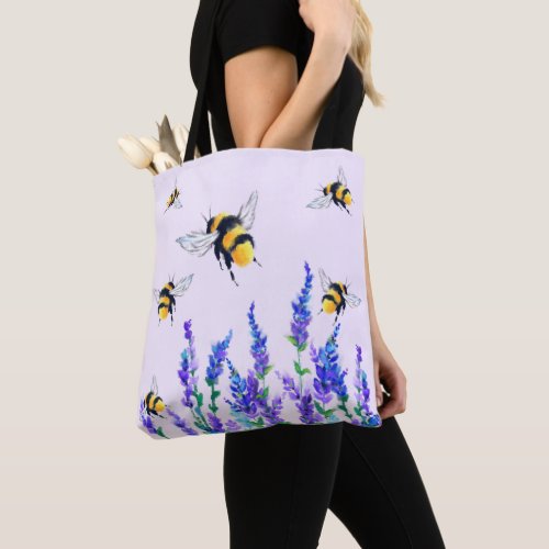 Flowers and Bees Tote Bag Spring