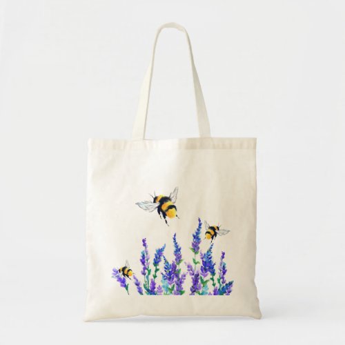 Flowers and Bees Tote Bag Spring