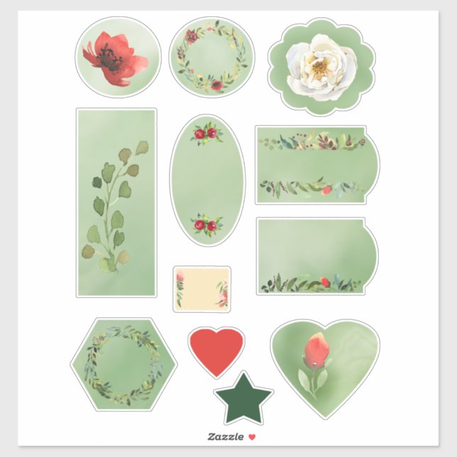 Flowers and Berries Fall Assortment Scrapbook  Sticker (Sheet)