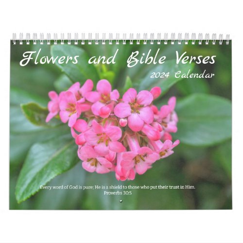 Flowers and Bible Verses Calendar 2024