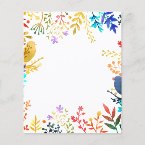 Flowers and birds frame scrapbook background paper