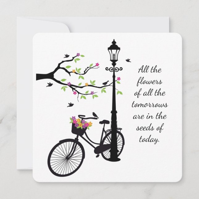 Flowers and birds notecard 5x5 (Front)