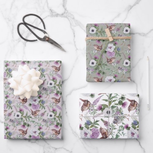 Flowers and Birds  Wrapping Paper Sheets