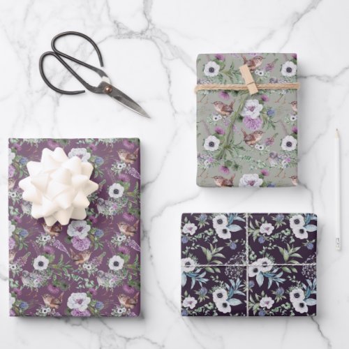 Flowers and Birds  Wrapping Paper Sheets