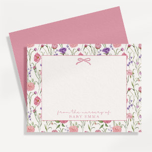 Flowers and bow, From the nursery of card