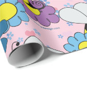Flowers and Bumble Bees Wrapping Paper (Roll Corner)