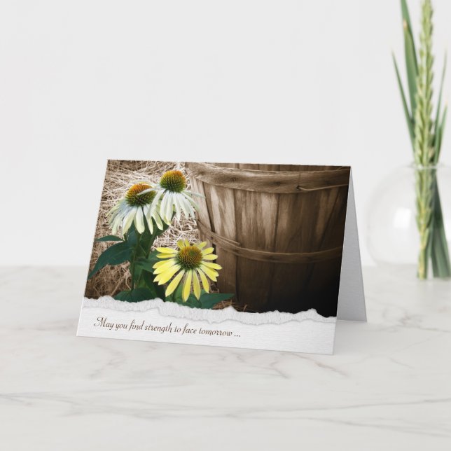 Flowers and Bushel Basket Sympathy Card (Front)