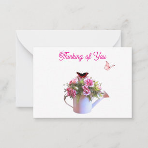 Flowers And Butterflies 2 Note Cards