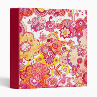 Flowers and Butterflies 3 Ring Binder