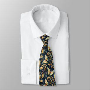 Flowers and Butterflies Abstract Pattern Neck Tie