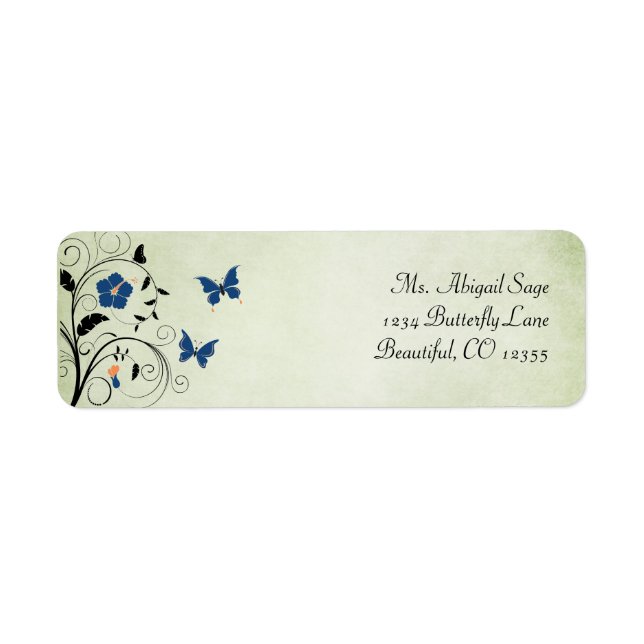 Flowers and Butterflies Address Label (Front)
