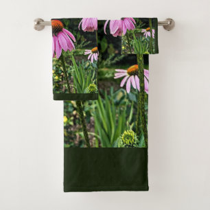 FLOWERS AND BUTTERFLIES BATH TOWEL SET