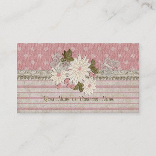 Customizable Flowers and Butterflies Business Cards