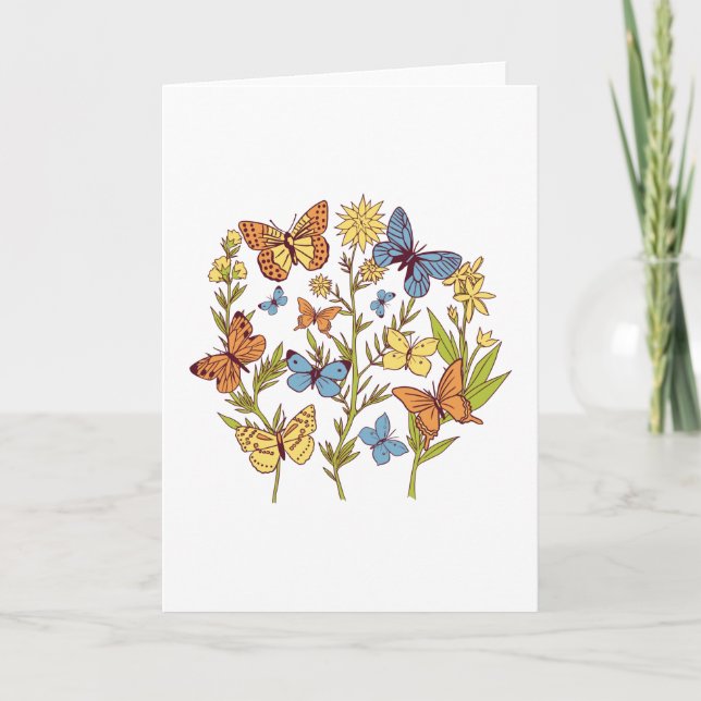 Flowers and Butterflies Card (Front)