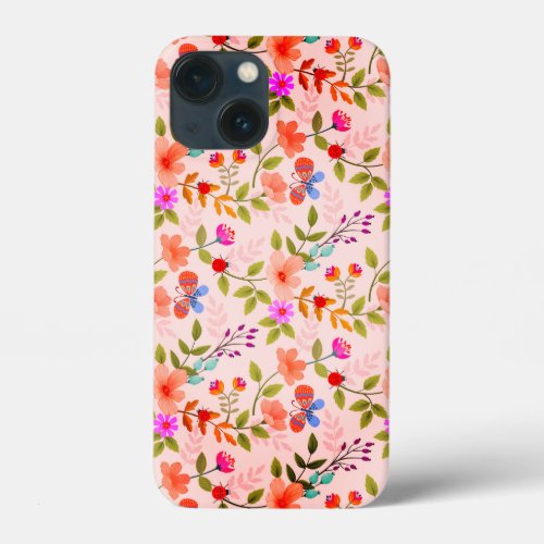 Flowers And Butterflies Case_Mate Samsung Galaxy C iPhone 13 Mini Case