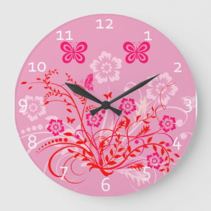 Flowers and Butterflies Clocks
