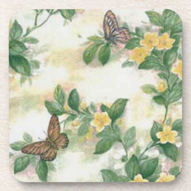 Flowers And Butterflies Coasters (Front)