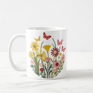 Flowers and butterflies coffee mug