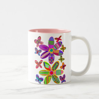 Flowers and Butterflies Colorful Mug