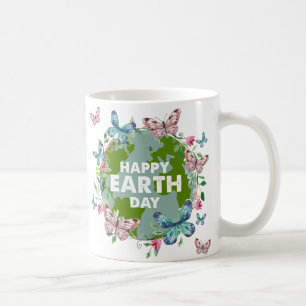 FLOWERS AND BUTTERFLIES HAPPY EARTH DAY 2026 COFFEE MUG