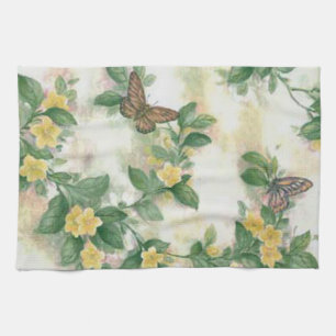 Flowers And Butterflies Kitchen Towel